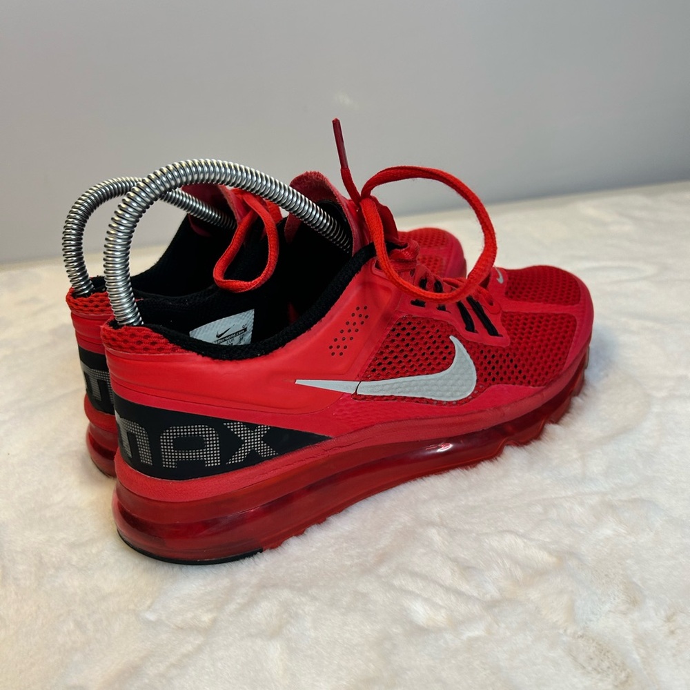 Nike Air Max Womens 8 Red Black Running Shoes Cushion Athletic Sneaker - Picture 4 of 15